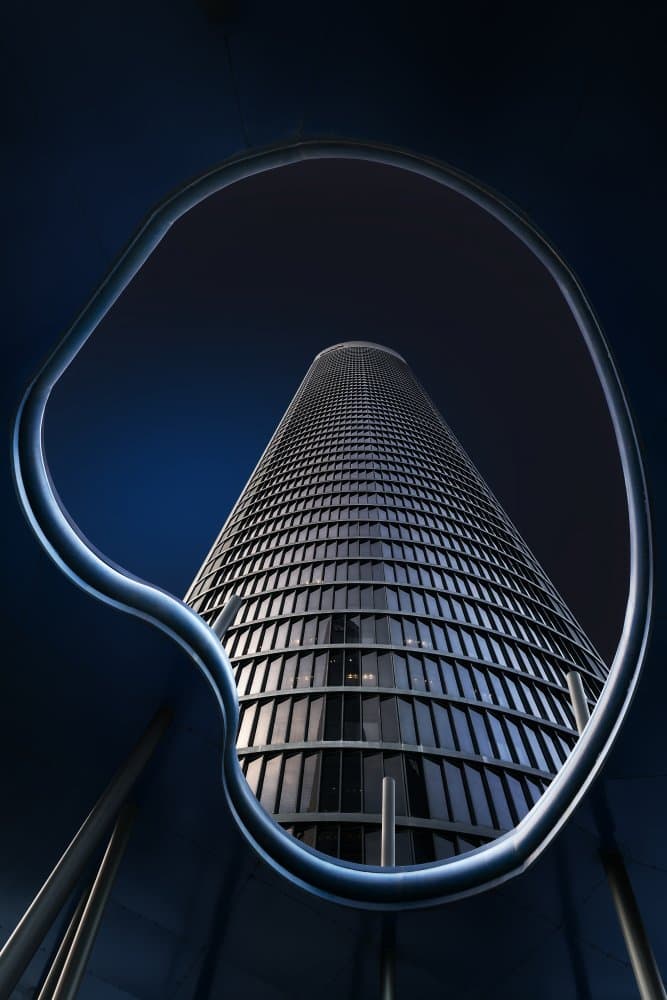 Modern Skyscraper Perspective by Jorge Ruiz Dueso — canvas wall art