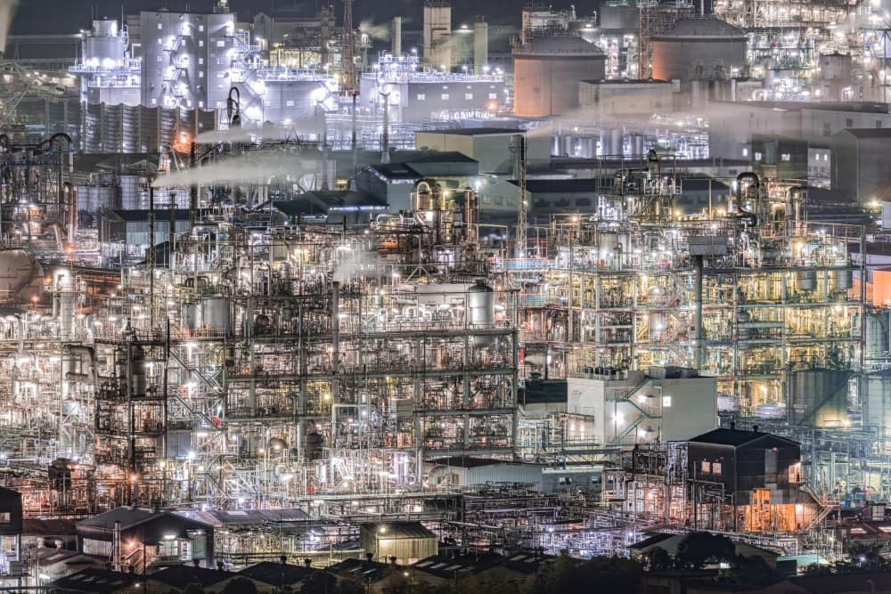 Illuminated Industrial Night by Kobayashi Tetsurou — canvas wall art