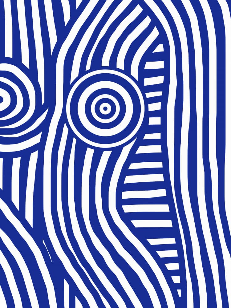 Blue Optical Rhythm by Little Dean — canvas wall art