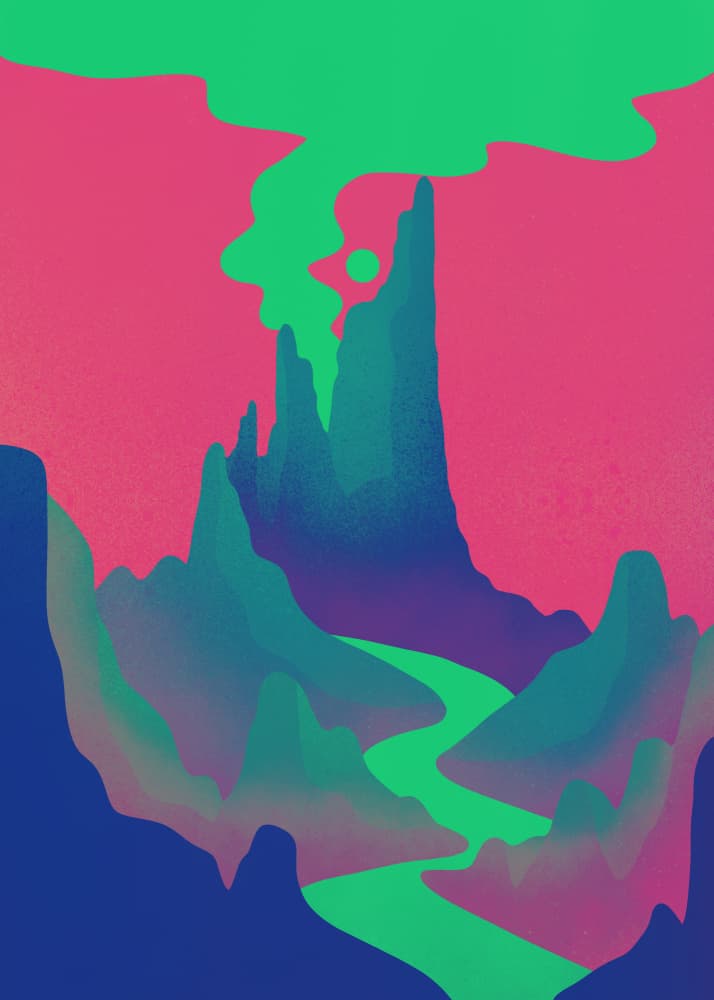 Vibrant Fantasy Landscape by Stephen Wade — canvas wall art