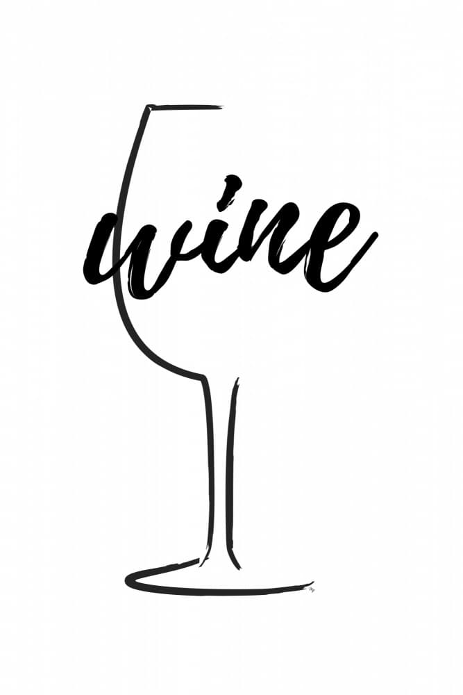 Minimal Wine Script by Martina — canvas wall art