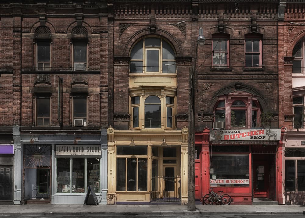 Vintage Brick Storefronts by The Learning Curve Photography — canvas wall art
