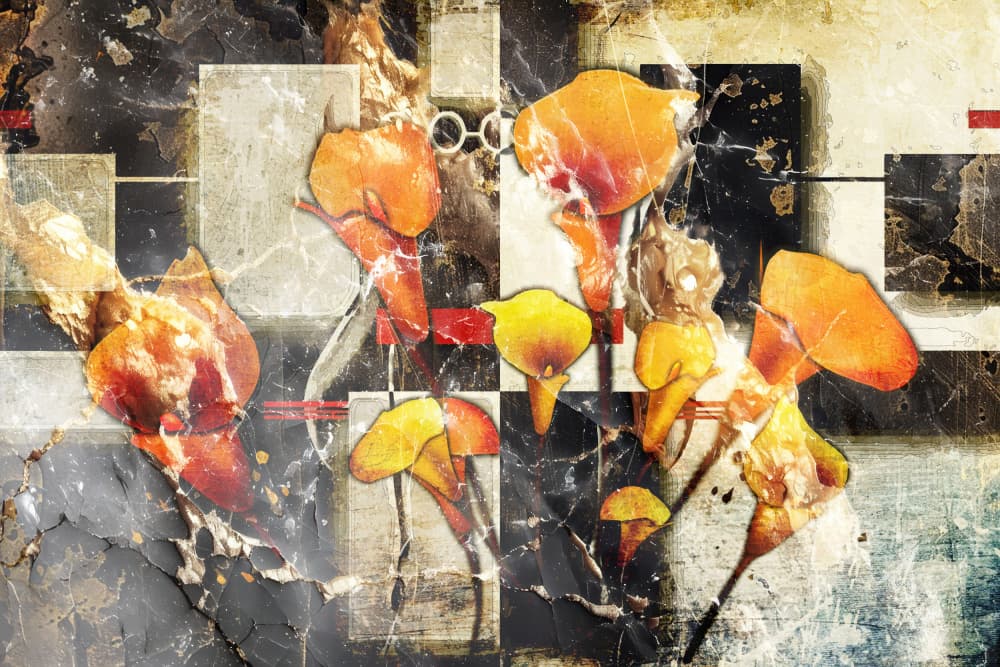 Flower Collage Vintage 38 by Rafal Kulik — canvas wall art