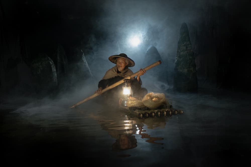 Lantern Lit Fisherman by Sita Gramich — canvas wall art