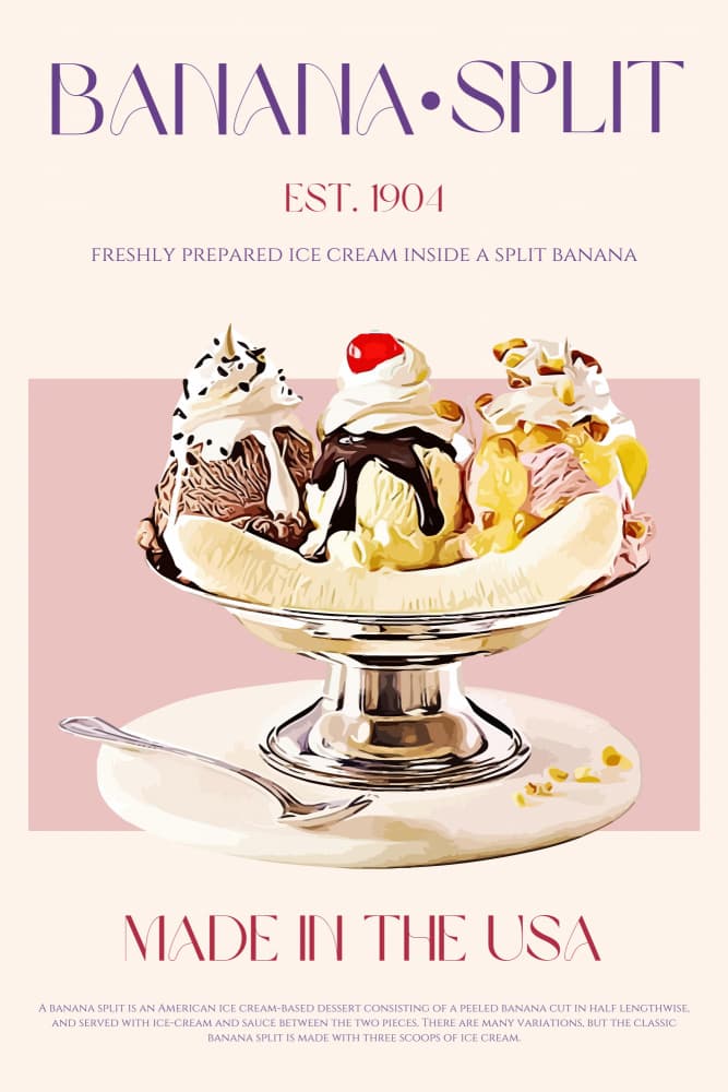 Classic Banana Split by Nazma Khokhar — canvas wall art