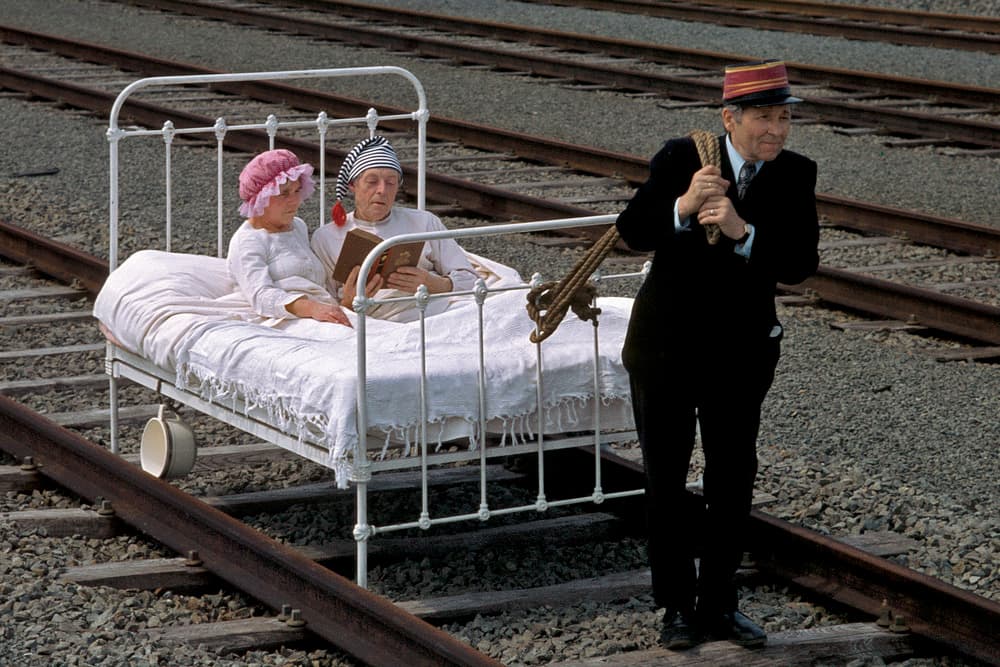 Whimsical Bed on Tracks by Lus Joosten — canvas wall art