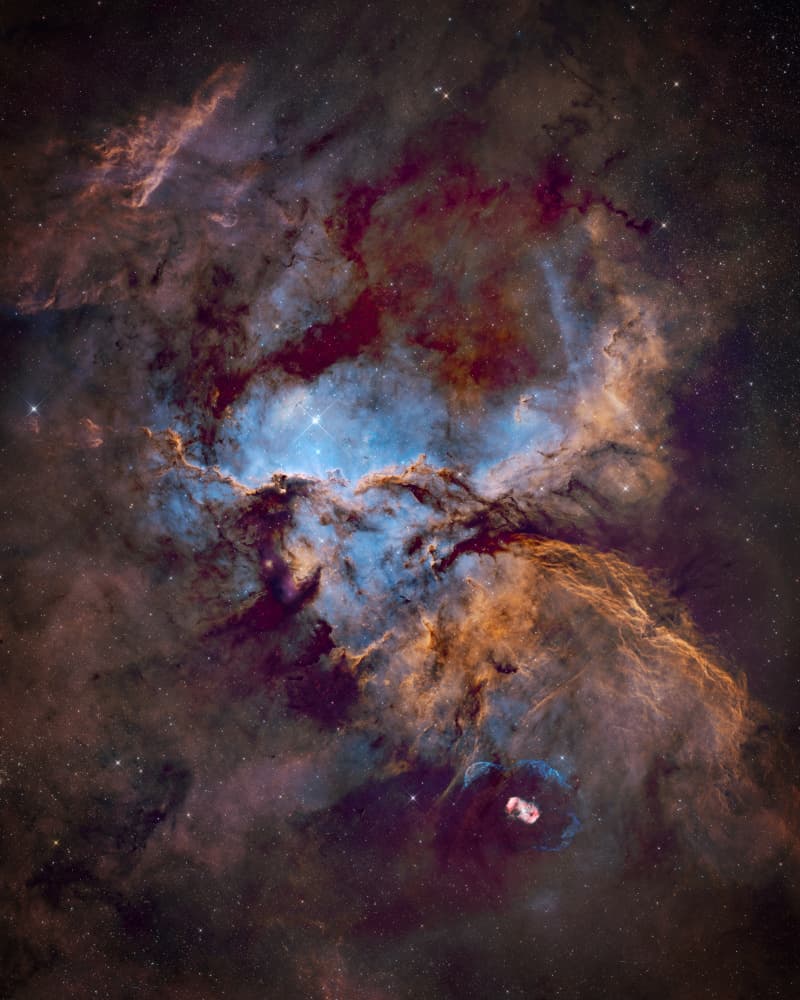Vibrant Cosmic Nebula by Vikas Chander — canvas wall art
