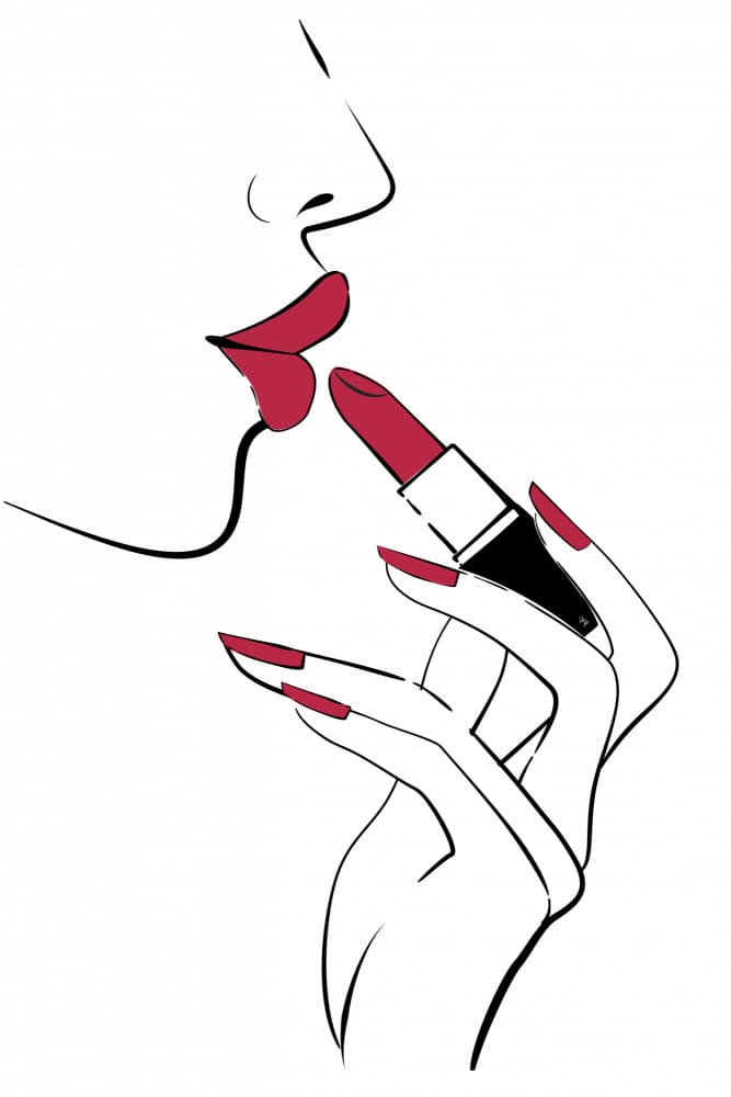Red Lipstick Elegance by Martina — canvas wall art