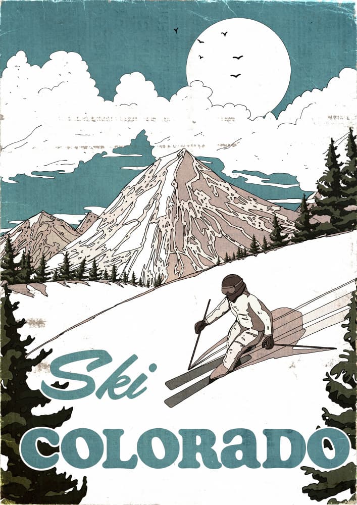 Ski Colorado Mountain by Nicholas — canvas wall art
