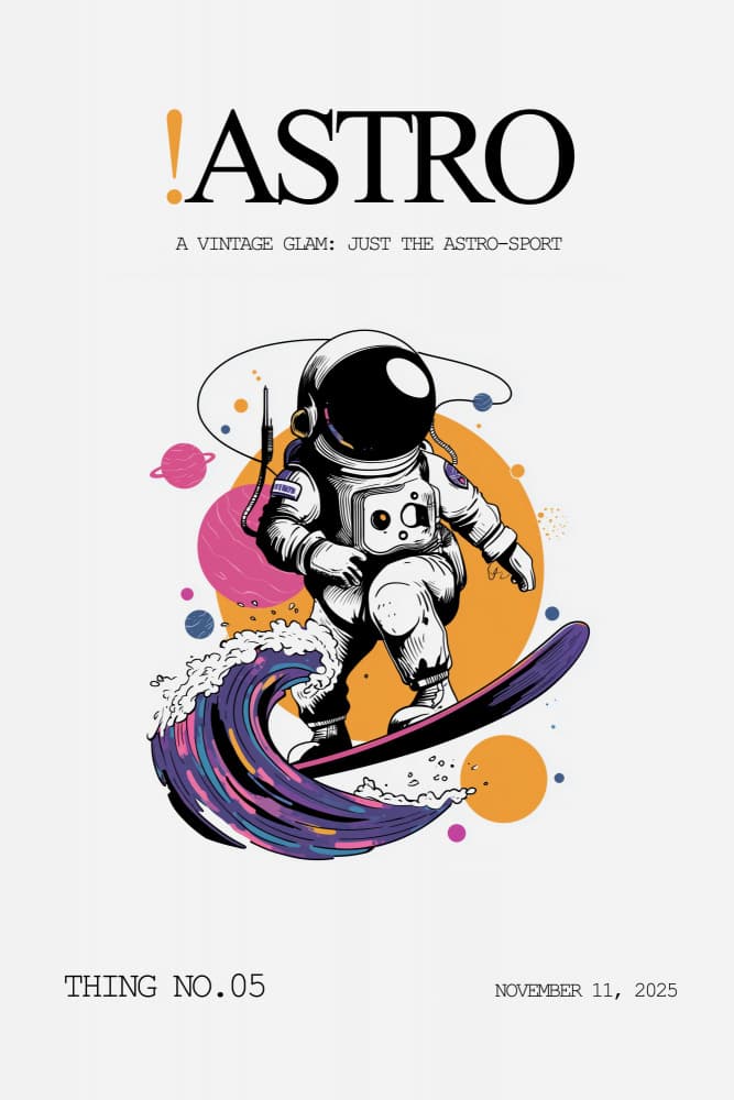 Astronaut Surfing Cosmic Wave by Rafal Kulik — canvas wall art