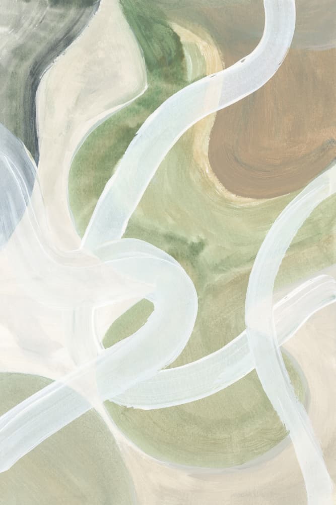 Green Flowing Curves by cartissi — canvas wall art