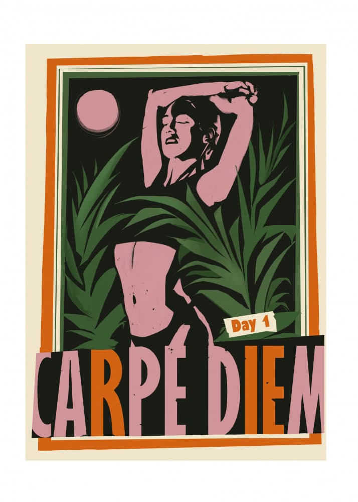 Carpe Diem Tropical Woman by Dion Gem — canvas wall art