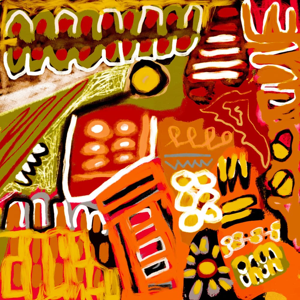 Vibrant Abstract Shapes by Sharyn Bursic — canvas wall art