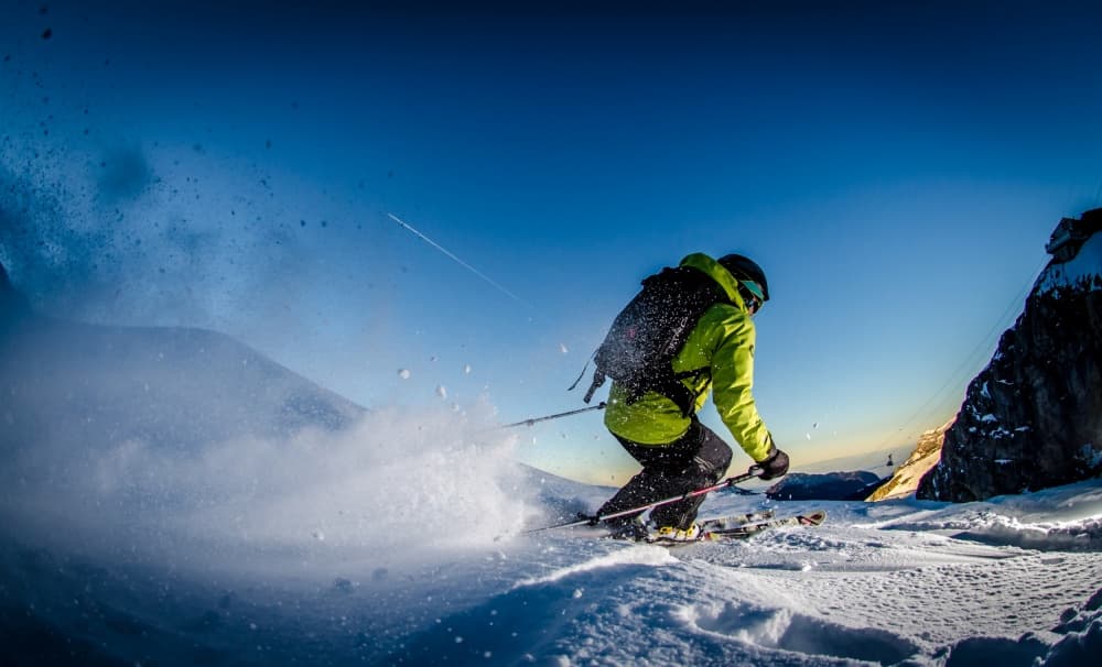 Dynamic Mountain Skiing by Eric Verbiest — canvas wall art