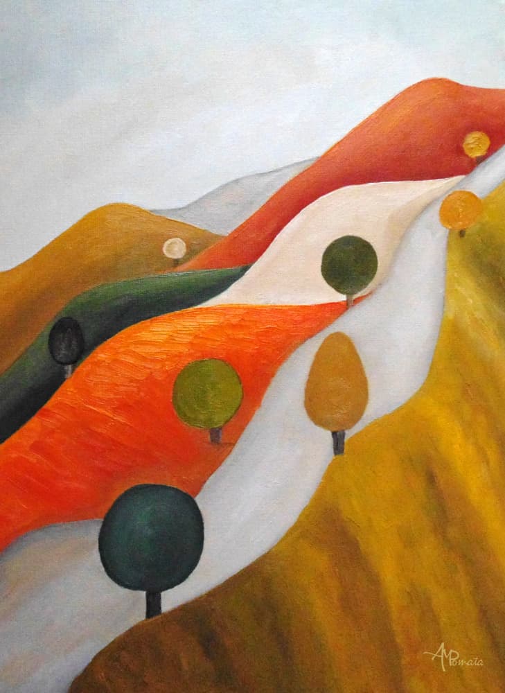 Colorful Rolling Hills by Angeles M. Pomata — canvas wall art