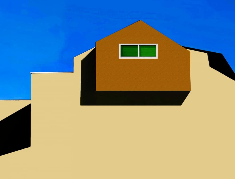 Modern House Blue Sky by Arnon Orbach — canvas wall art