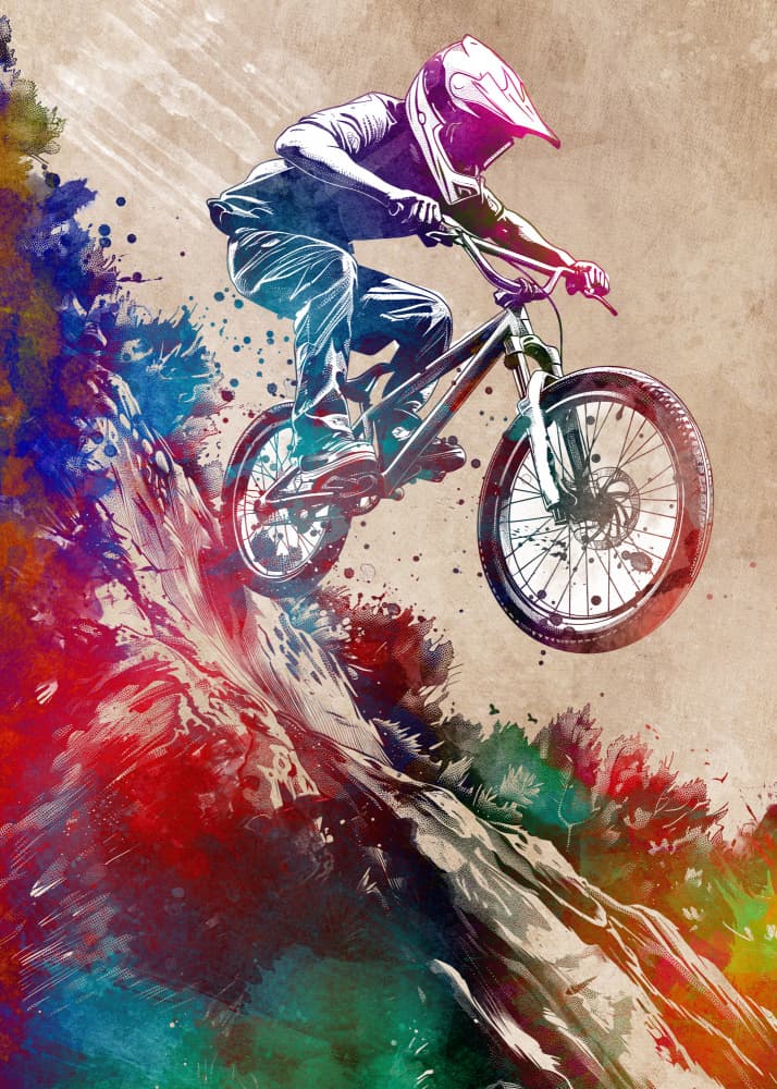 Extreme Mountain Biking by Justyna Jaszke — canvas wall art