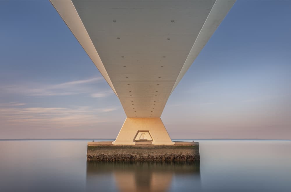 Serene Bridge Perspective by fotomarion — canvas wall art