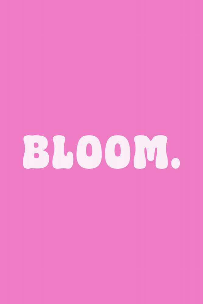 Bloom Pink Typography by Karen Menzenbach — canvas wall art