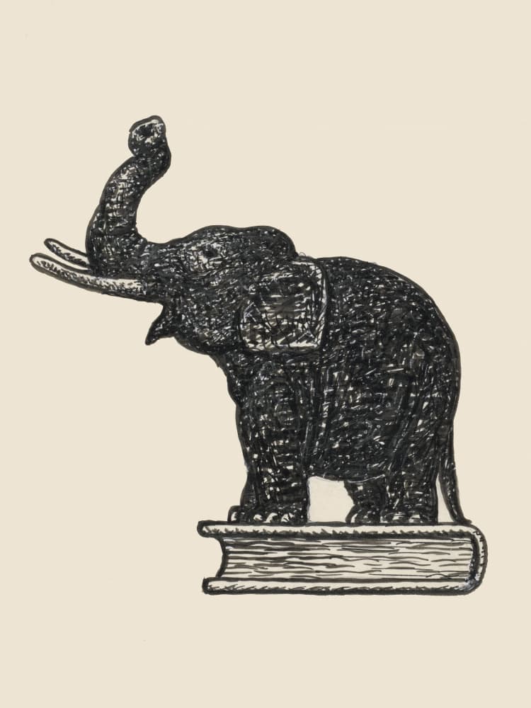 Olifant Op Boek 1935 by Leo Gestel — canvas wall art