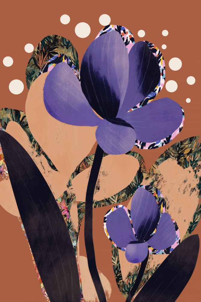 Violet Bloom Dance by Treechild — canvas wall art