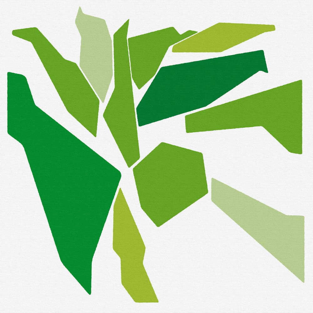 Green Geometric Foliage by Rafa Mateo — canvas wall art