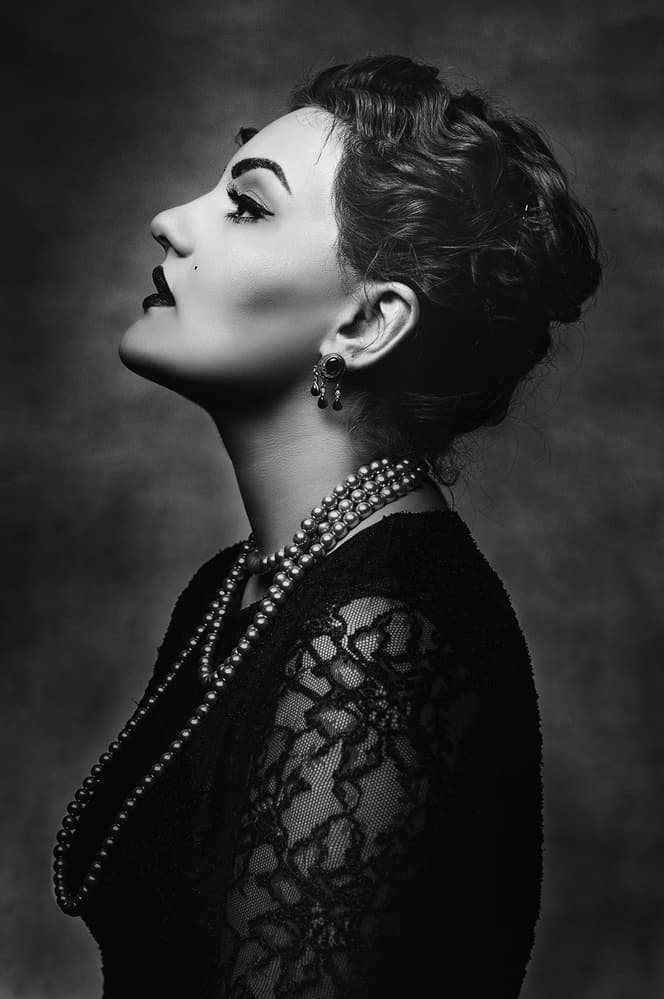 Elegant Vintage Profile by Glamour Studio — canvas wall art
