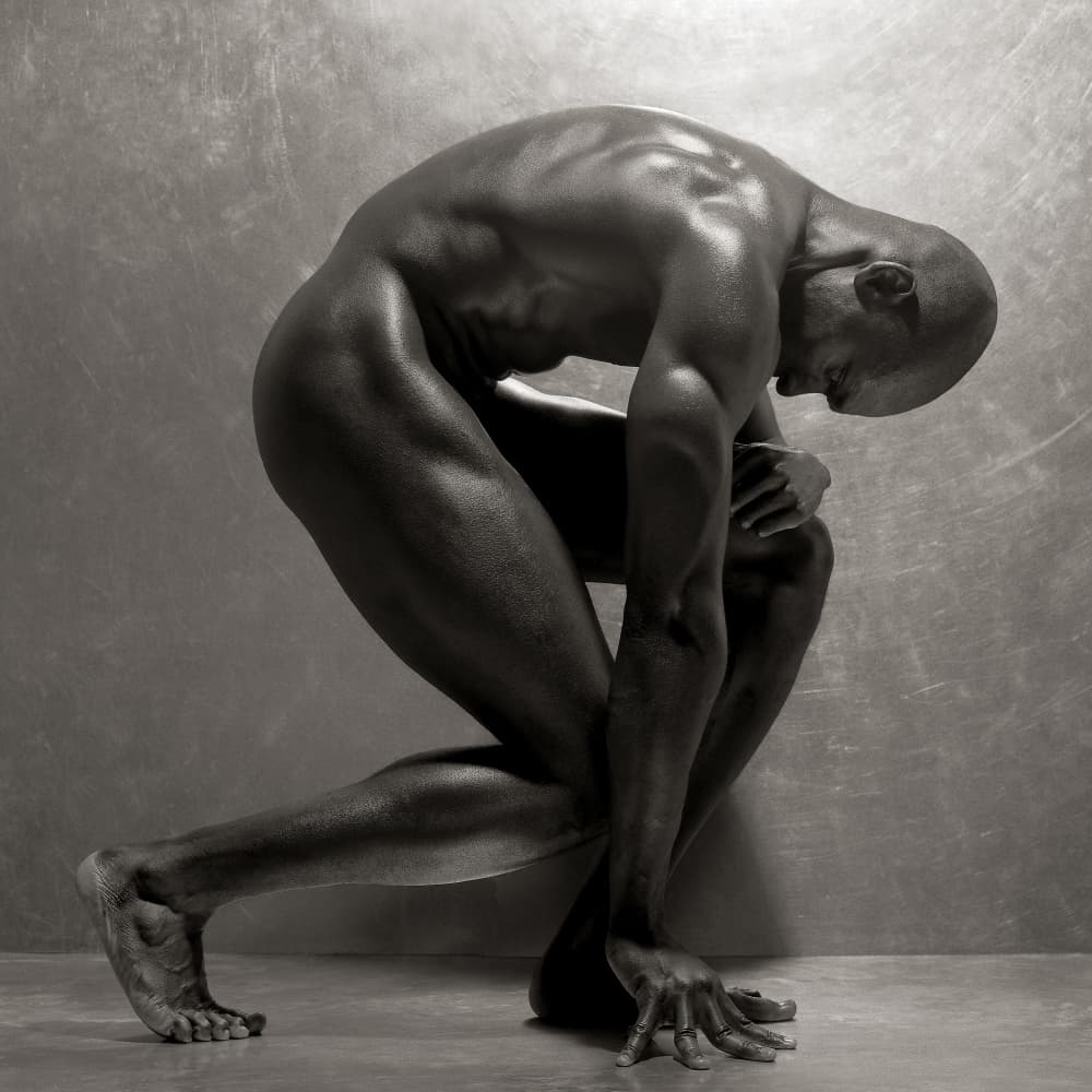 Contemplative Male Nude by Anders Kustås — canvas wall art