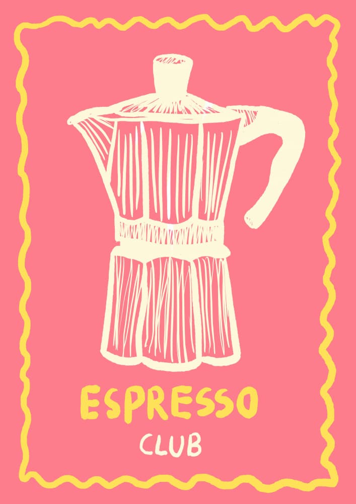 Espresso Club Moka Pot by Studio Dolci — canvas wall art