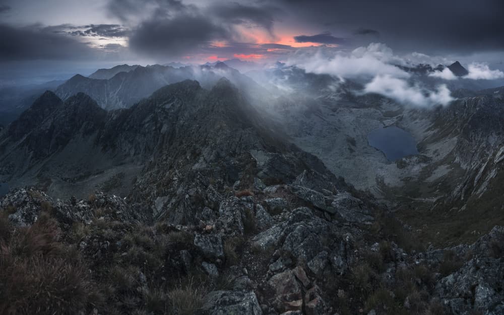 Dramatic Mountain Peaks by Karol Nienartowicz — canvas wall art