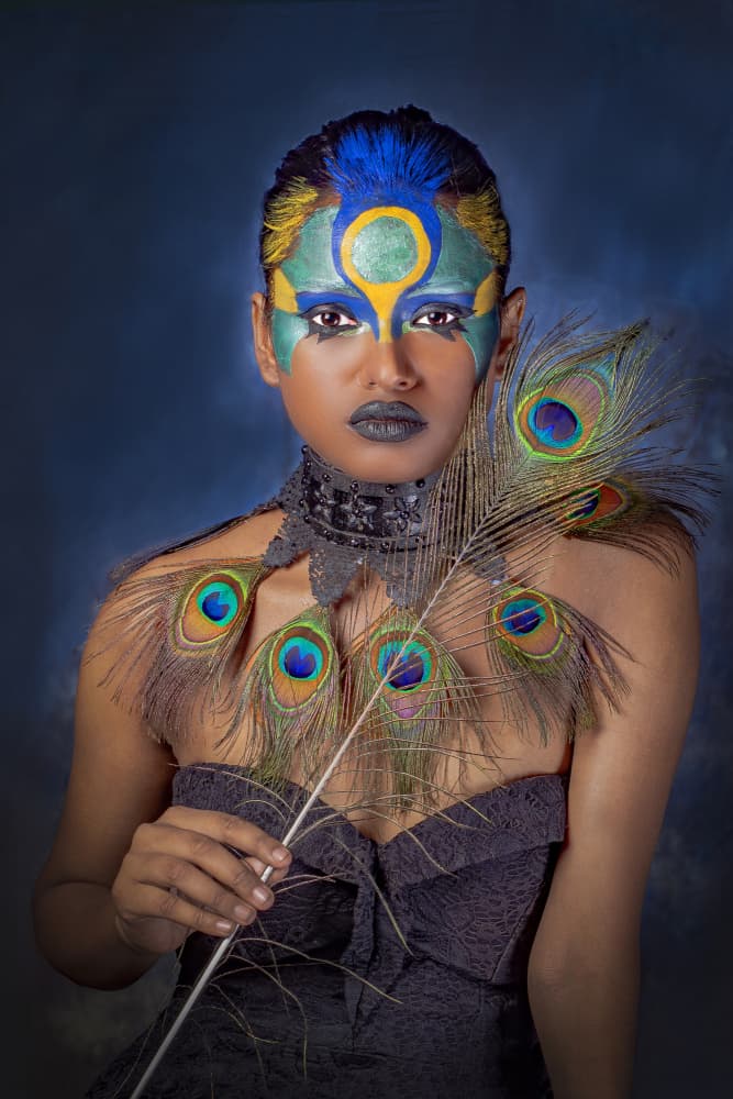 Dramatic Peacock Beauty by DEBASISH CHATTOPADHYAY — canvas wall art