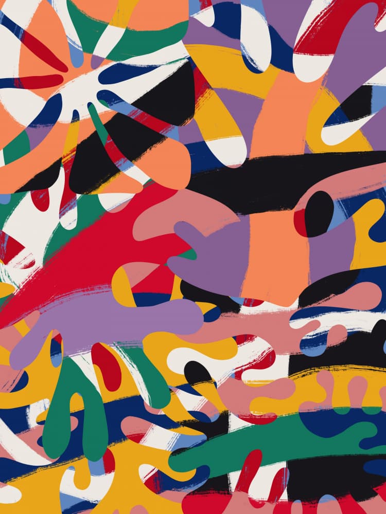 Vibrant Organic Shapes by Little Dean — canvas wall art