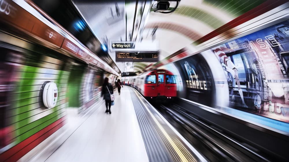 Speeding London Tube by Nicodemo Quaglia — canvas wall art