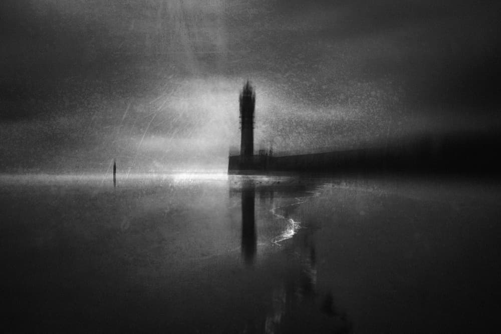 Solitary Figure Lighthouse by Adam Dauria ☂ — canvas wall art