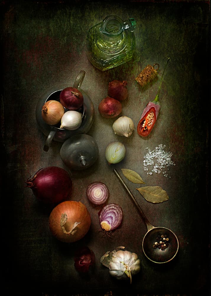 Dark Culinary Ingredients by bernadette Nooij — canvas wall art