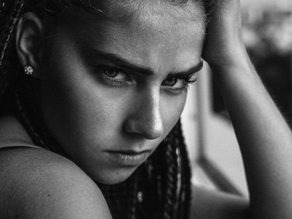 Intense Gaze Woman by Martin Krystynek MQEP — canvas wall art