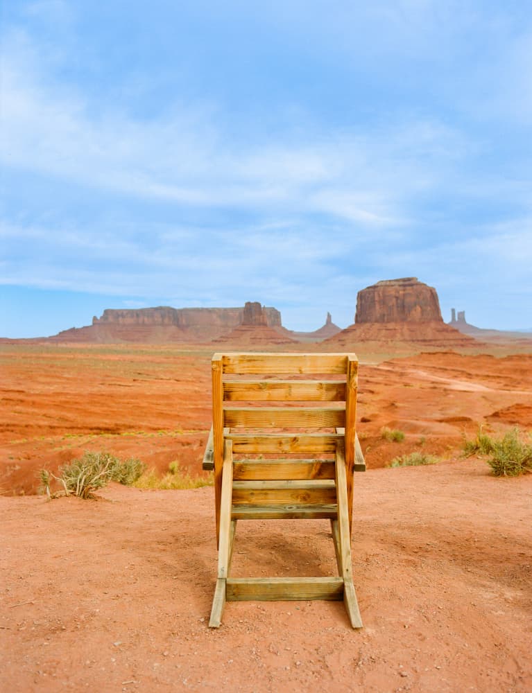 Red Rock Chair View by Bethany Young — canvas wall art