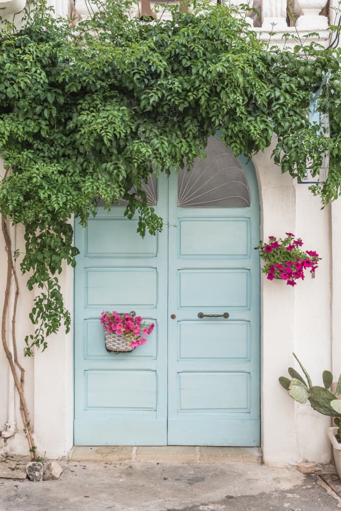 Charming Blue Doorway by Photolovers — canvas wall art