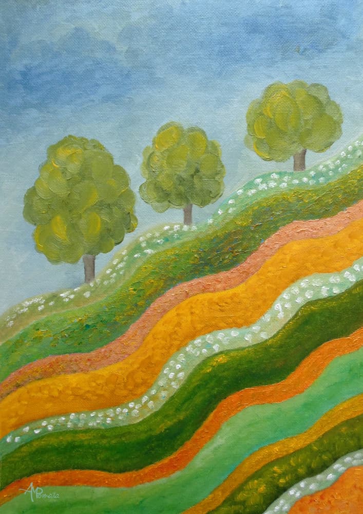 Colorful Rolling Hills by Angeles M. Pomata — canvas wall art