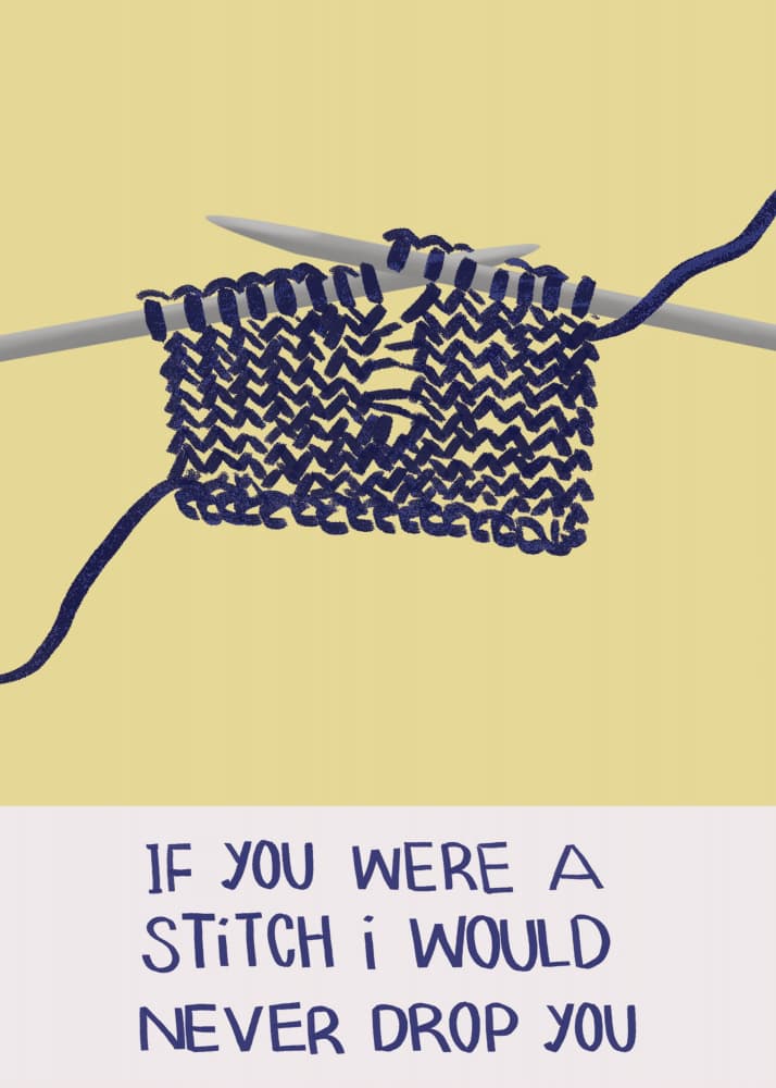 Knitting Love Note by Charlotte Trudgett — canvas wall art