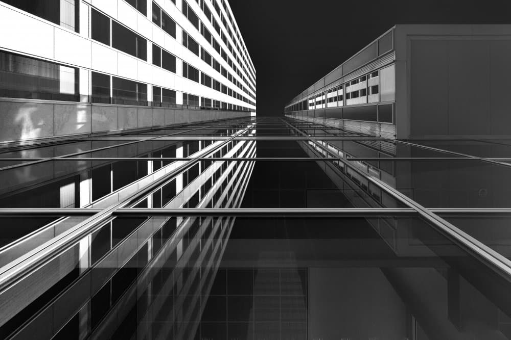 Geometric Urban Reflections by Theo Luycx — canvas wall art