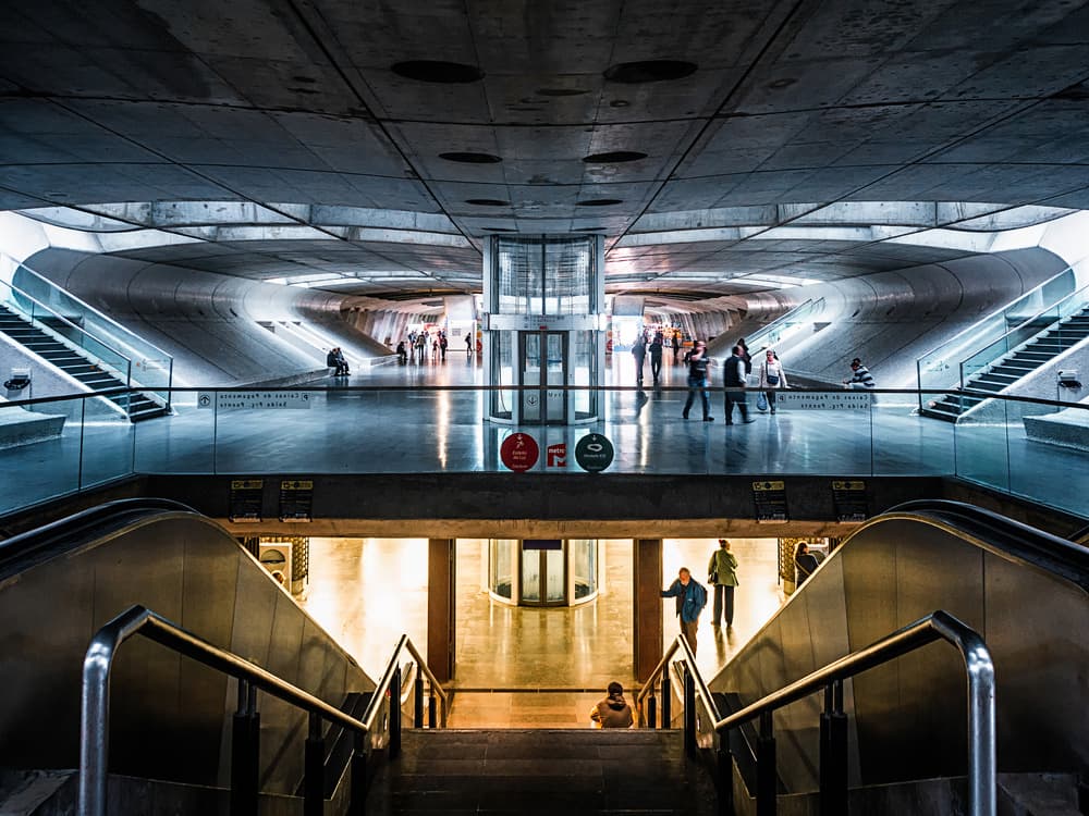 Futuristic Subway Interior by Roland Weber — canvas wall art