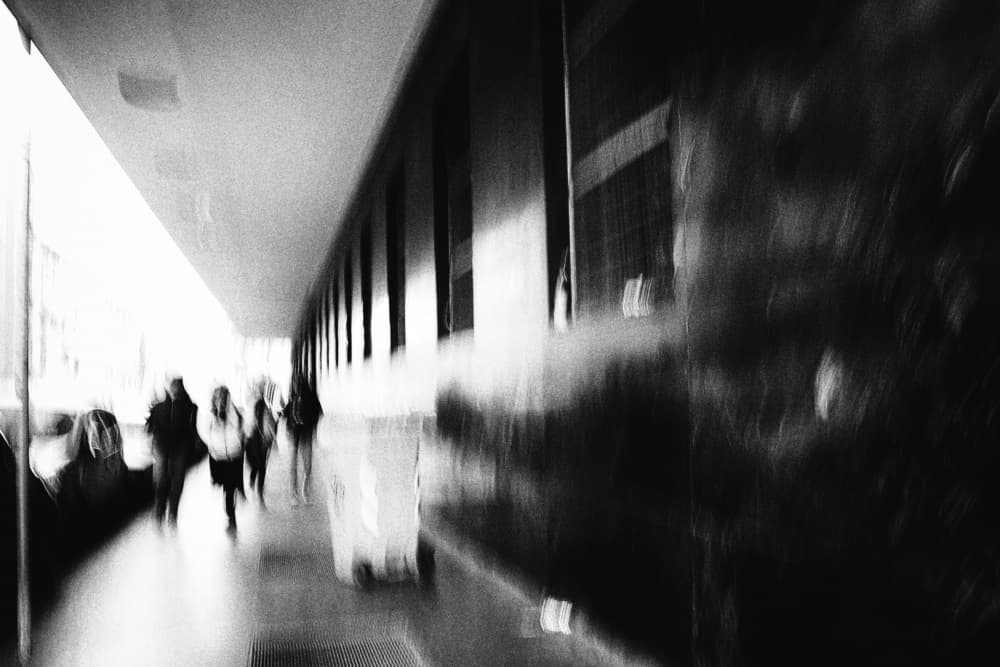 Blurred City Walkers by Antonio Grambone — canvas wall art