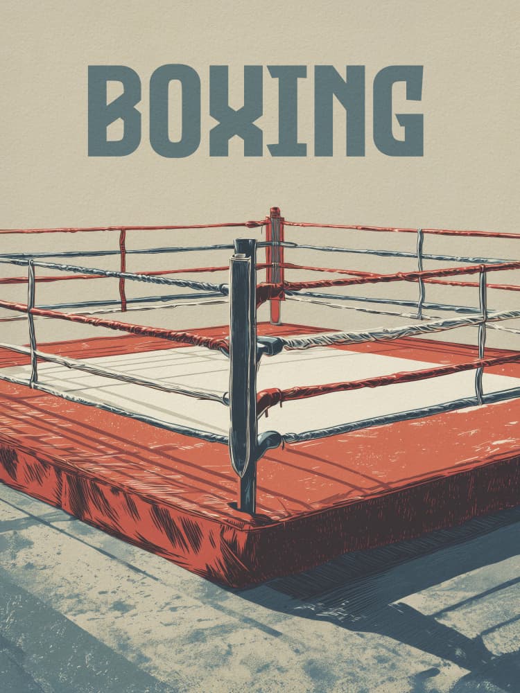 Vintage Boxing Ring by Andreas Magnusson — canvas wall art