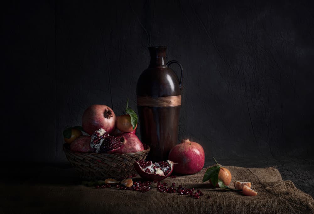 Rustic Pomegranate Still Life by Yang Jiao — canvas wall art