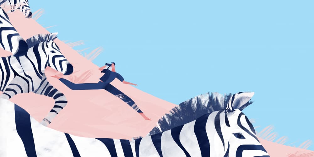 Running With Zebras by Annelien Smet — canvas wall art