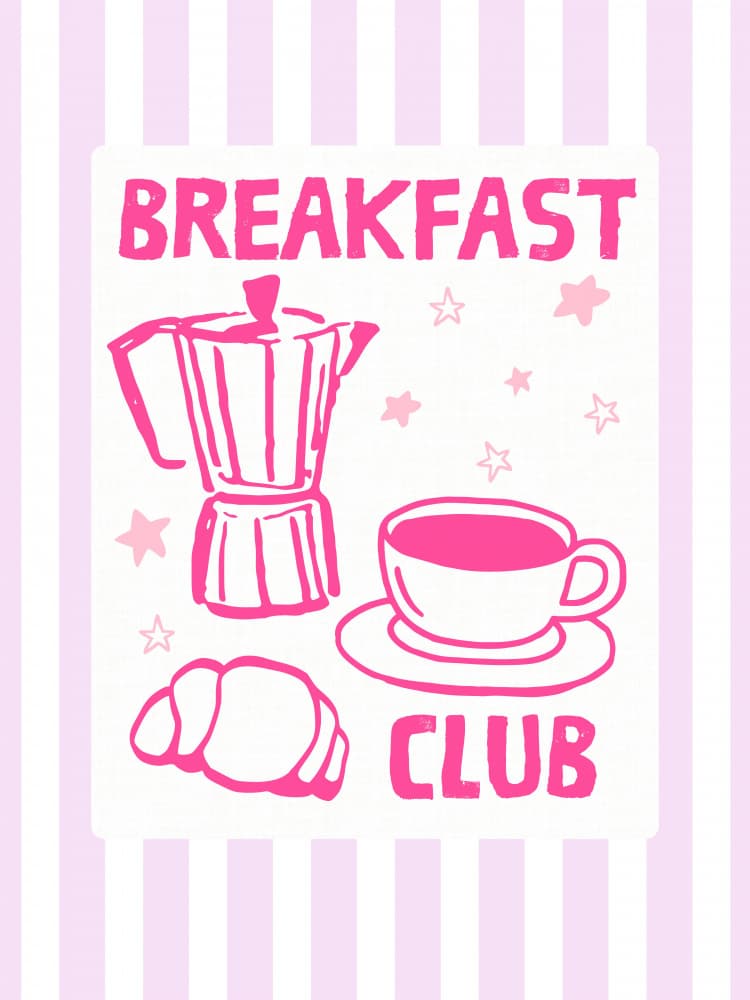 Pink Breakfast Club by Jolly and Dash — canvas wall art