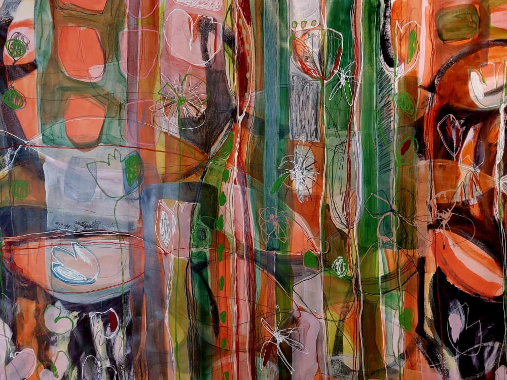 Vibrant Abstract Garden by Monika Riethmueller — canvas wall art