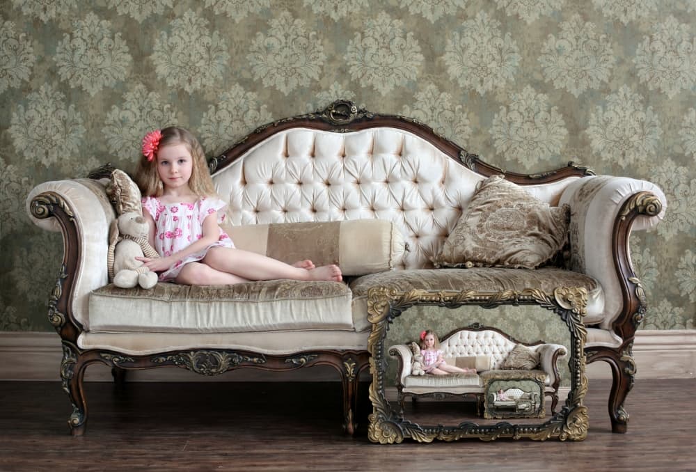 Dreamy Girl Vintage Sofa by Victoria  Glinka — canvas wall art