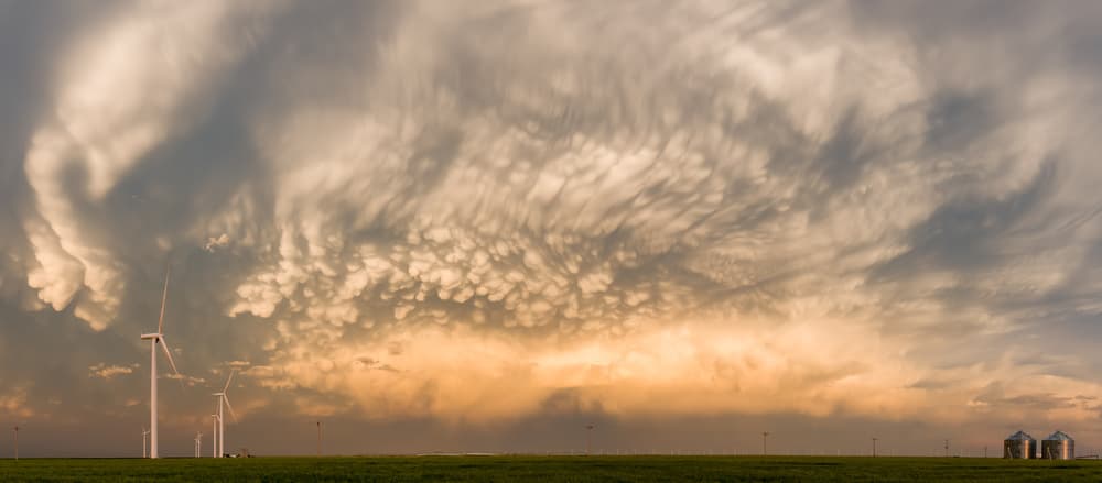 Dramatic Sky Wind Turbines by Rob Darby — canvas wall art